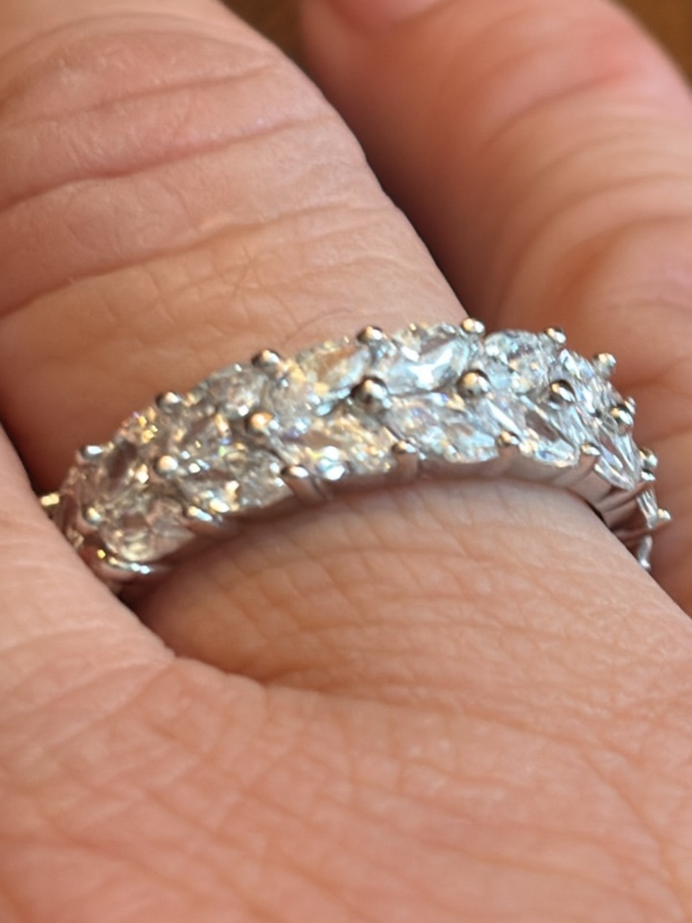 Sparkling White Cubic Zirconia Eternity Band